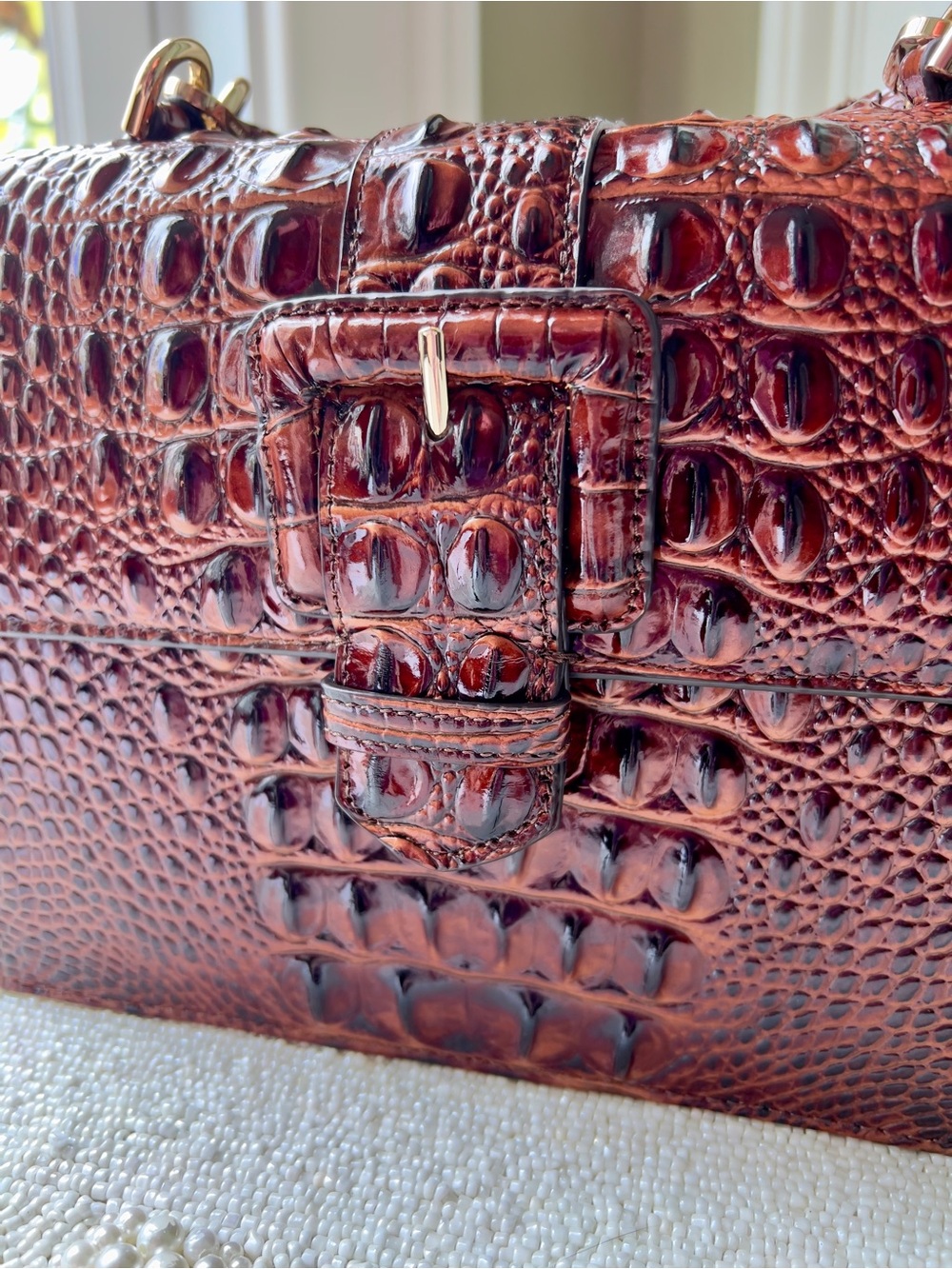 NWT Brahmin Leather SMALL HALLIE Satchel Bag, Pecan Melbourne - Picture 10 of 11